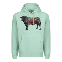 Seafoam black angus bull with western patterns Premium Hoodie - RanaPortraitStore