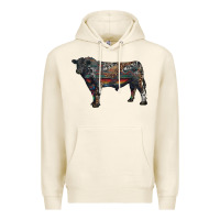 Tofu black angus bull with western patterns Premium Hoodie - RanaPortraitStore
