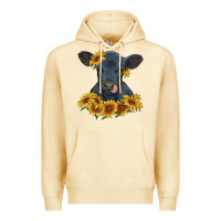 Pina Colada black angus calf with sunflowers Premium Hoodie - RanaPortraitStore