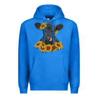 True Royal black angus calf with sunflowers Premium Hoodie - RanaPortraitStore