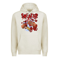 Oatmeal Heather red sneaker girl afro woman Premium Hoodie - RanaPortraitStore