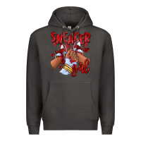 Smoke red sneaker girl afro woman Premium Hoodie - RanaPortraitStore