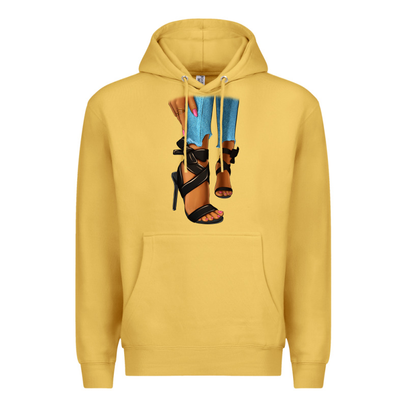 Black Heels Black Fashion Girl Premium Hoodie by RanaPortraitStore | Teevron