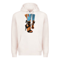 Pale Pink black heels black fashion girl Premium Hoodie - RanaPortraitStore