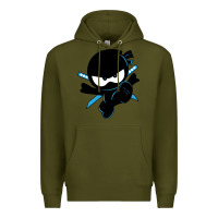 Army Green ninja kid Premium Hoodie - Unal Design