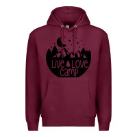 Burgundy Live Love Camp Premium Hoodie - Unal Design