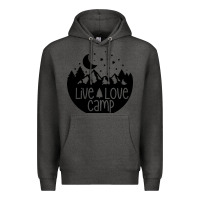 Charcoal Heather Live Love Camp Premium Hoodie - Unal Design