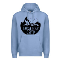 Colony Blue Live Love Camp Premium Hoodie - Unal Design