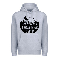 Heather Grey Live Love Camp Premium Hoodie - Unal Design