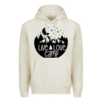 Oatmeal Heather Live Love Camp Premium Hoodie - Unal Design