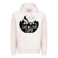 Pale Pink Live Love Camp Premium Hoodie - Unal Design