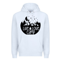 White Live Love Camp Premium Hoodie - Unal Design