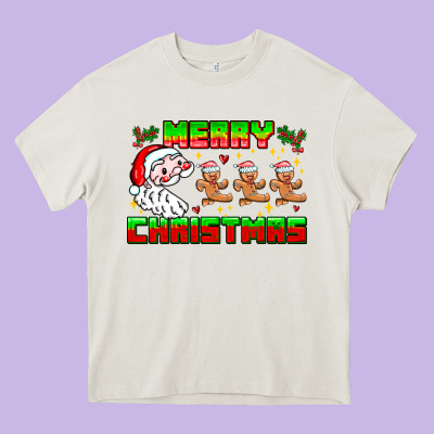 Merry Christmas Heavy Core Tee Designed By Cowhidedigitalart