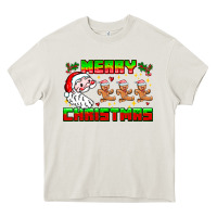 Cream Merry Christmas Heavy Core Tee - CowhideDigitalArt