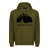 Army Green Adventure Camping Premium Hoodie - Unal Design