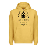 Antique Gold life is better around a campfire Premium Hoodie - Unal Design