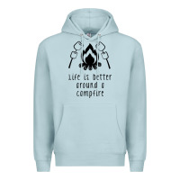 Blue Mist life is better around a campfire Premium Hoodie - Unal Design