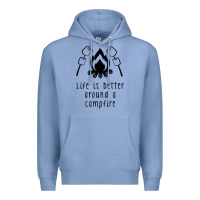 Colony Blue life is better around a campfire Premium Hoodie - Unal Design