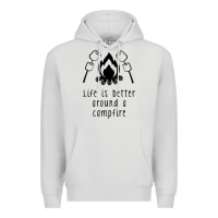 Dove Grey life is better around a campfire Premium Hoodie - Unal Design