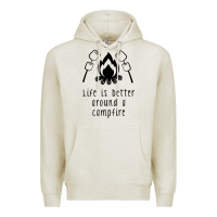 Oatmeal Heather life is better around a campfire Premium Hoodie - Unal Design