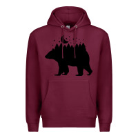 Burgundy bear Premium Hoodie - Unal Design