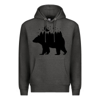 Charcoal Heather bear Premium Hoodie - Unal Design