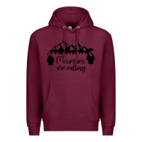Burgundy Mountains Premium Hoodie - Unal Design