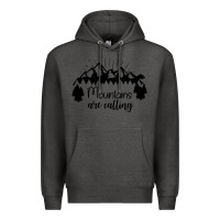 Charcoal Heather Mountains Premium Hoodie - Unal Design