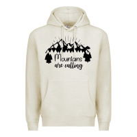 Oatmeal Heather Mountains Premium Hoodie - Unal Design