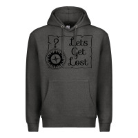 Charcoal Heather lets get lost Premium Hoodie - Unal Design