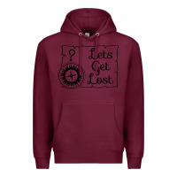Burgundy lets get lost Premium Hoodie - Unal Design
