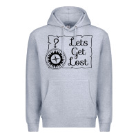 Heather Grey lets get lost Premium Hoodie - Unal Design