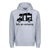 Heather Grey lets go camping Premium Hoodie - Unal Design