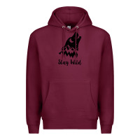 Burgundy stay wild Premium Hoodie - Unal Design
