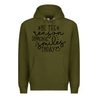 Army Green smile Premium Hoodie - Unal Design