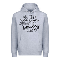 Heather Grey smile Premium Hoodie - Unal Design