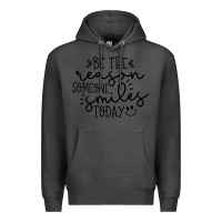 Charcoal Heather smile Premium Hoodie - Unal Design