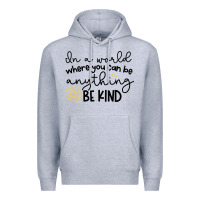 Heather Grey be kind Premium Hoodie - Unal Design