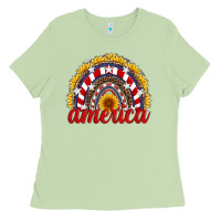 Matcha america sunflower rainbow Ladies Tee - Artiststas