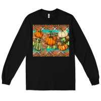 Black fall pumpkin Long Sleeve Tee - BarkalooDesign