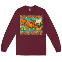 Burgundy fall pumpkin Long Sleeve Tee - BarkalooDesign