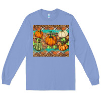 Colony Blue fall pumpkin Long Sleeve Tee - BarkalooDesign