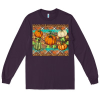 Plum fall pumpkin Long Sleeve Tee - BarkalooDesign