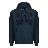 Navy be kind Premium Hoodie - Unal Design