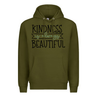 Army Green kindness Premium Hoodie - Unal Design