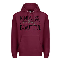 Burgundy kindness Premium Hoodie - Unal Design