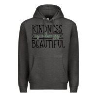 Charcoal Heather kindness Premium Hoodie - Unal Design