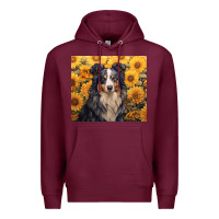Burgundy australian shepherd Premium Hoodie - Unal Design
