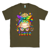 Army Green LGBTQ+ Messy Bun With Snacks Classic Tee - BundleAndBundleShop
