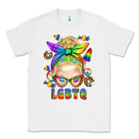 White LGBTQ+ Messy Bun With Snacks Classic Tee - BundleAndBundleShop